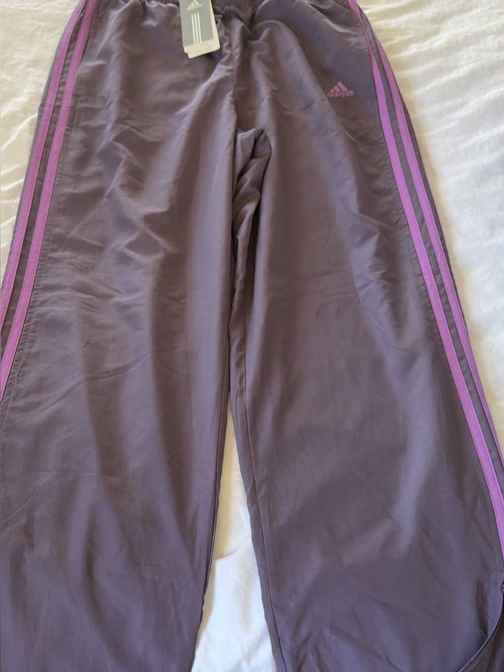adidas Purple Joggers with Pink Side Stripes